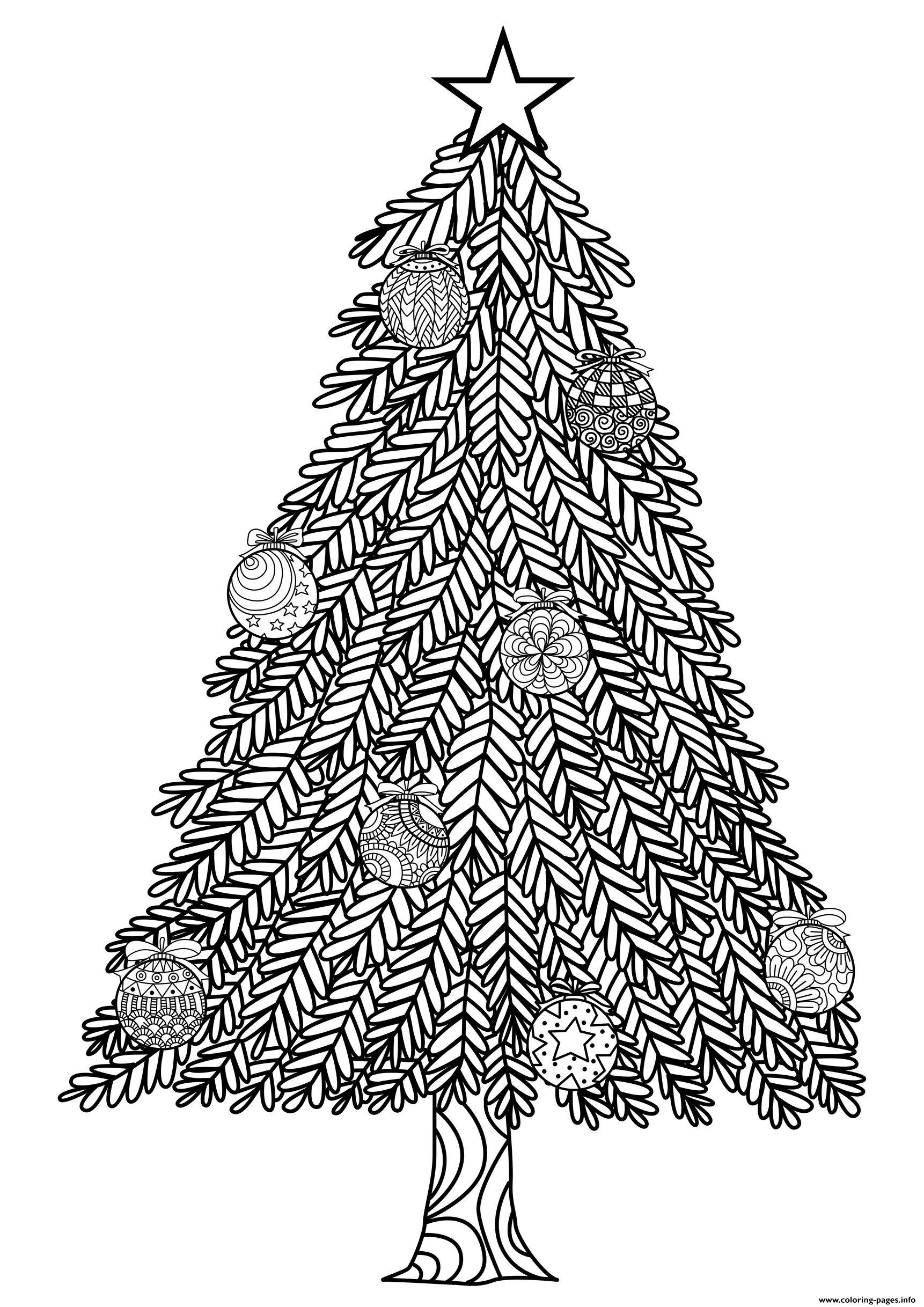free christmas tree color pages