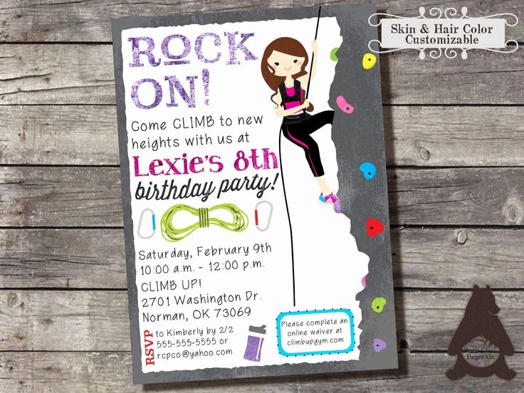 free climbing party invitation templates