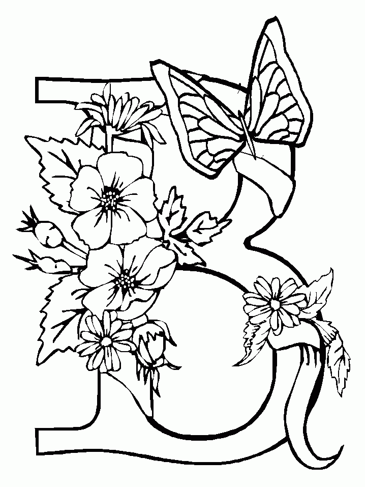 Free Coloring Pages Flowers And Butterflies Coloring Home