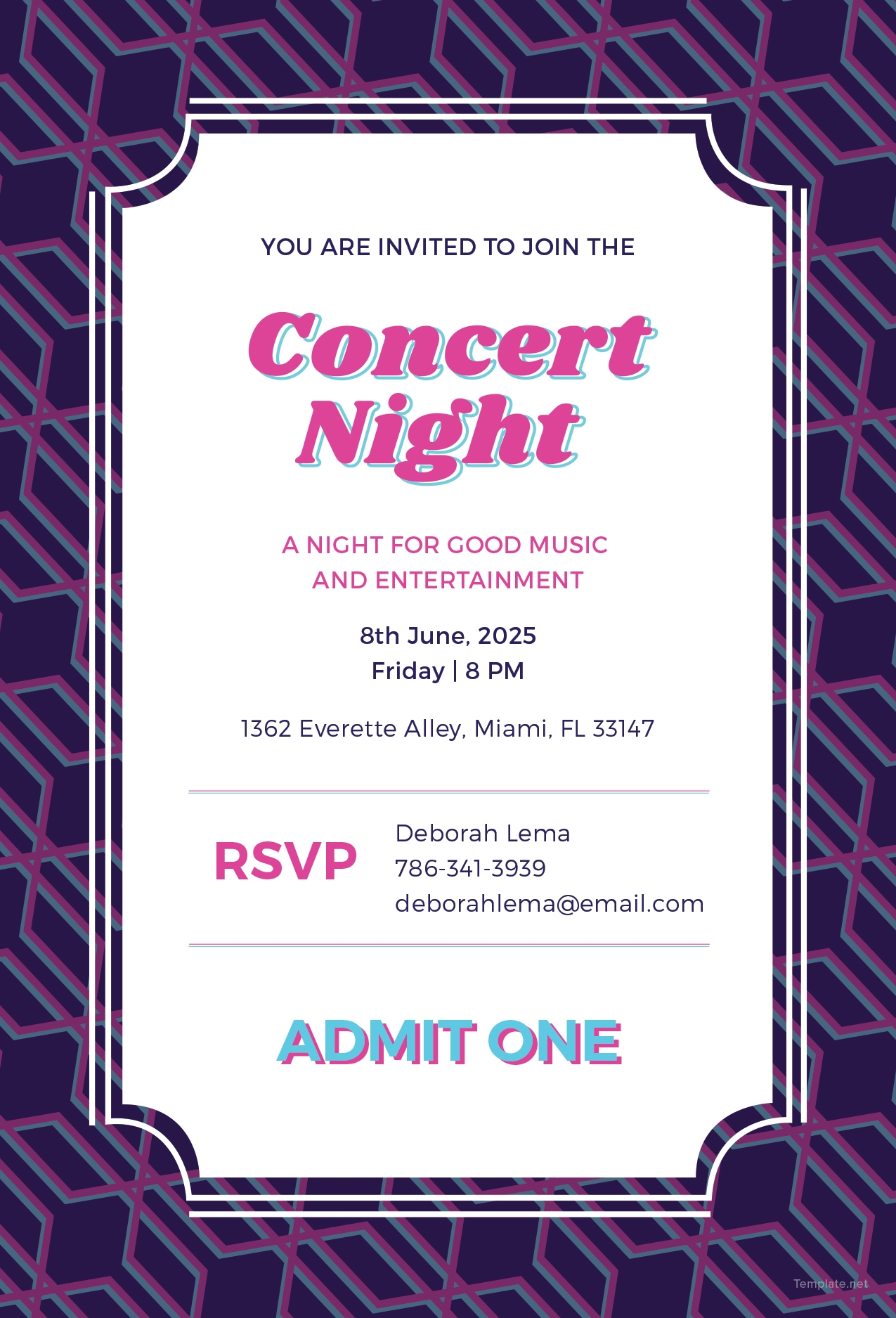 free concert ticket invitation template