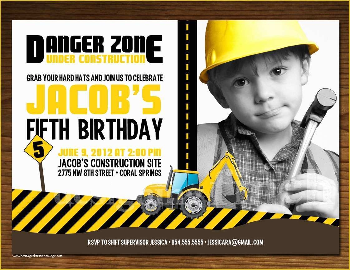 Free Construction Party Templates Of Construction Birthday Party
