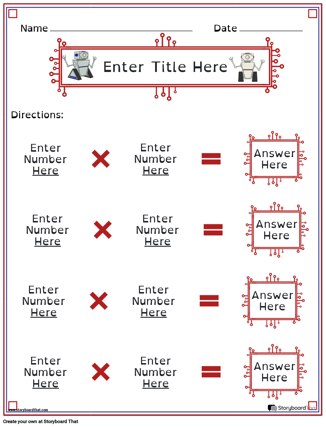 create multiplication worksheets