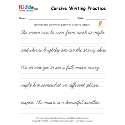 cursive practice worksheet generator