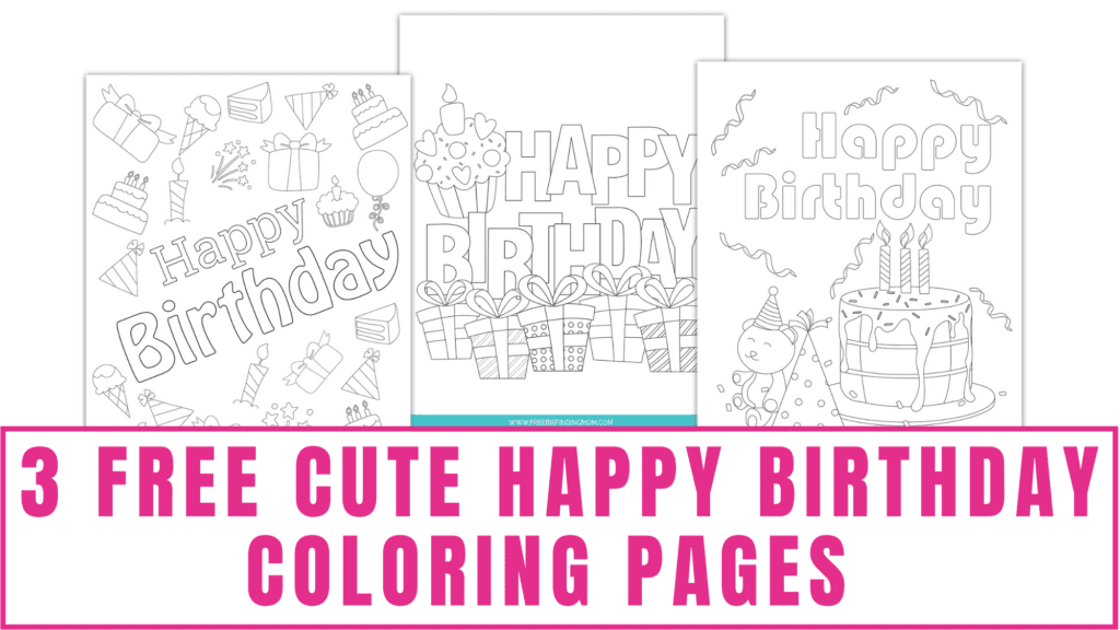 Free Cute Happy Birthday Shapes Coloring Pages Printable
