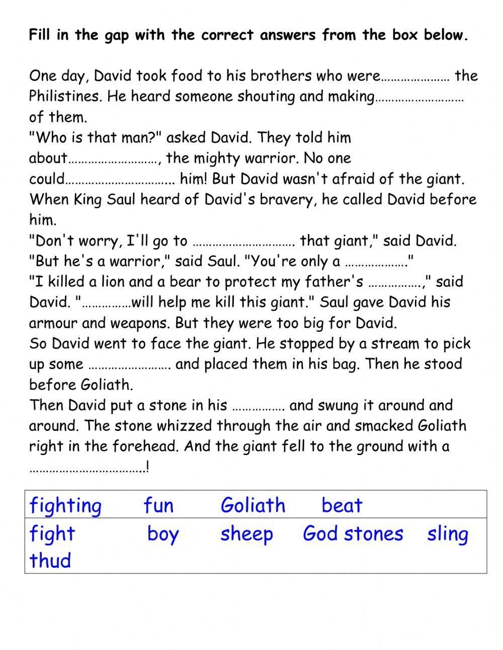 Free David And Goliath Worksheet Download Free David And Goliath 