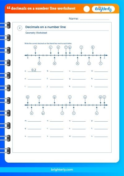 FREE Decimals On A Number Line Worksheet PDFs Brighterly 