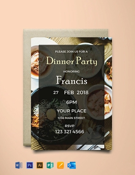FREE Dinner Party Invitation Template Download In Word Google Docs