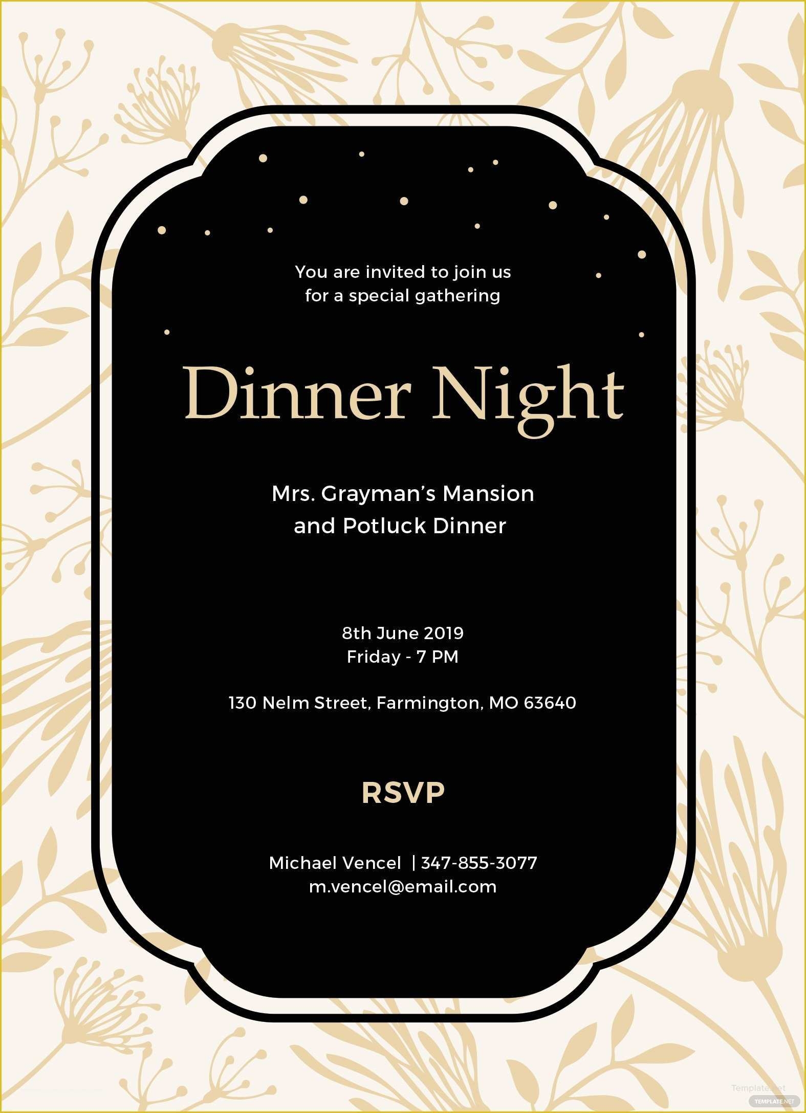 free dinner invitation templates