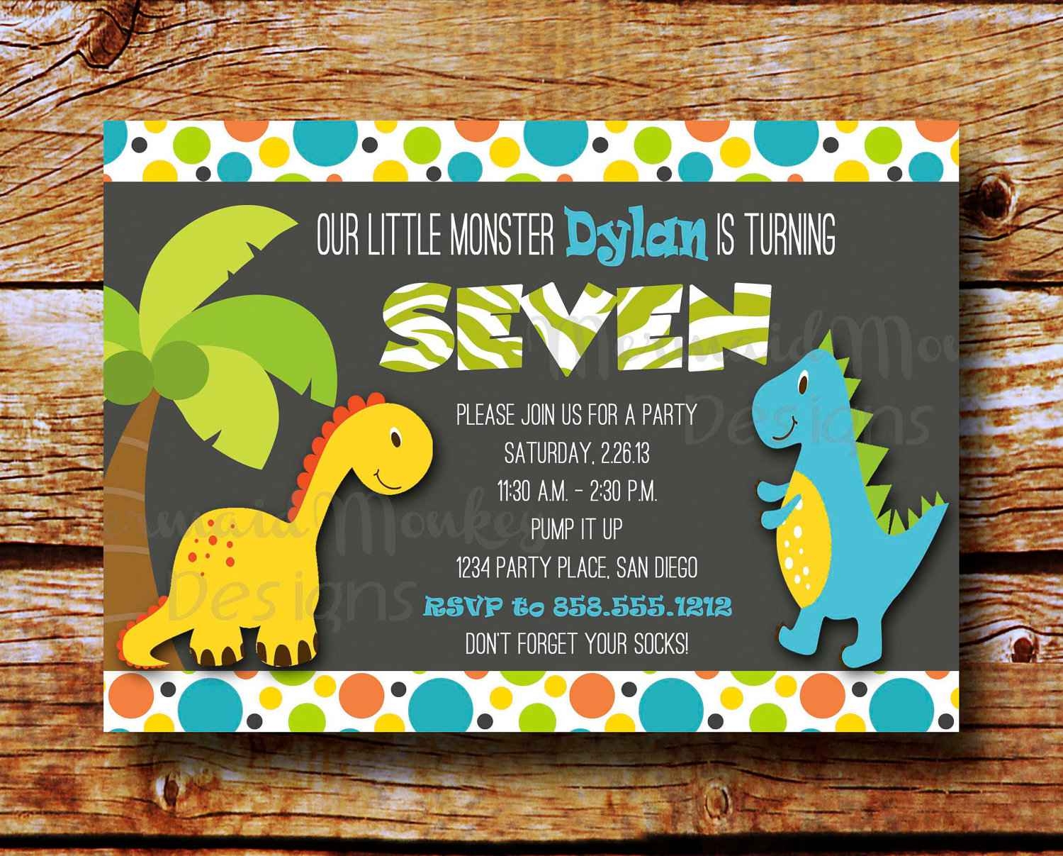 free dinosaur birthday party invitation template