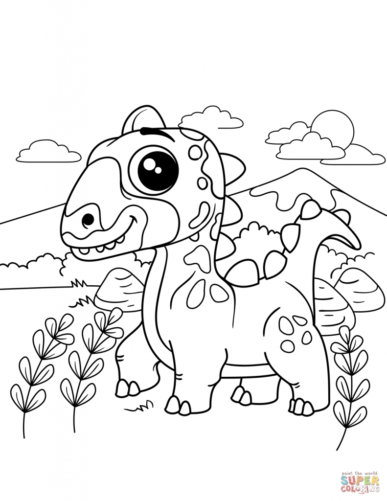 free printable dinosaur coloring pages pdf for kids