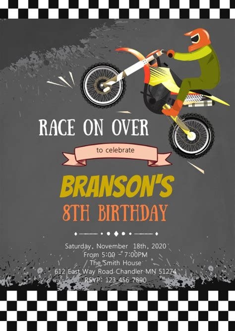 Free Dirt Bike Invitation Template At Templatecom Invitation Template