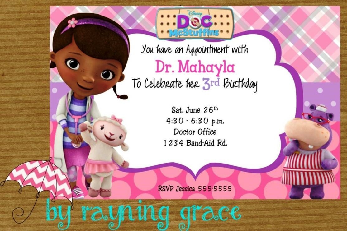 Free Doc Mcstuffins Invitation Templates SampleTemplatess 