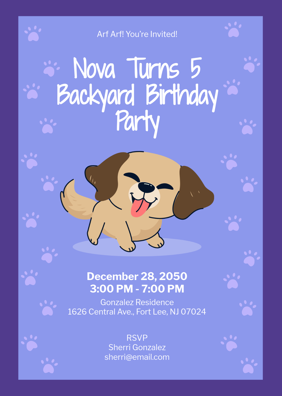 free dog invitation template