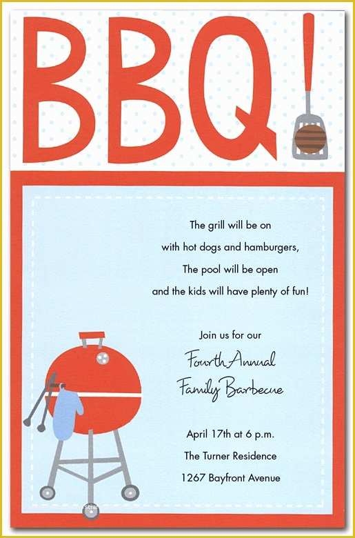 Free Downloadable Bbq Invitation Template Of Bbq Invitations Free