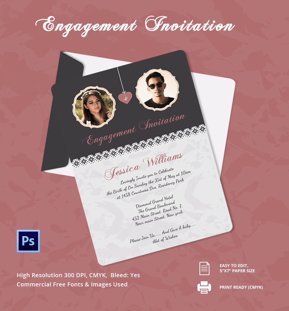 Free Editable Engagement Invitation Templates Prntbl 