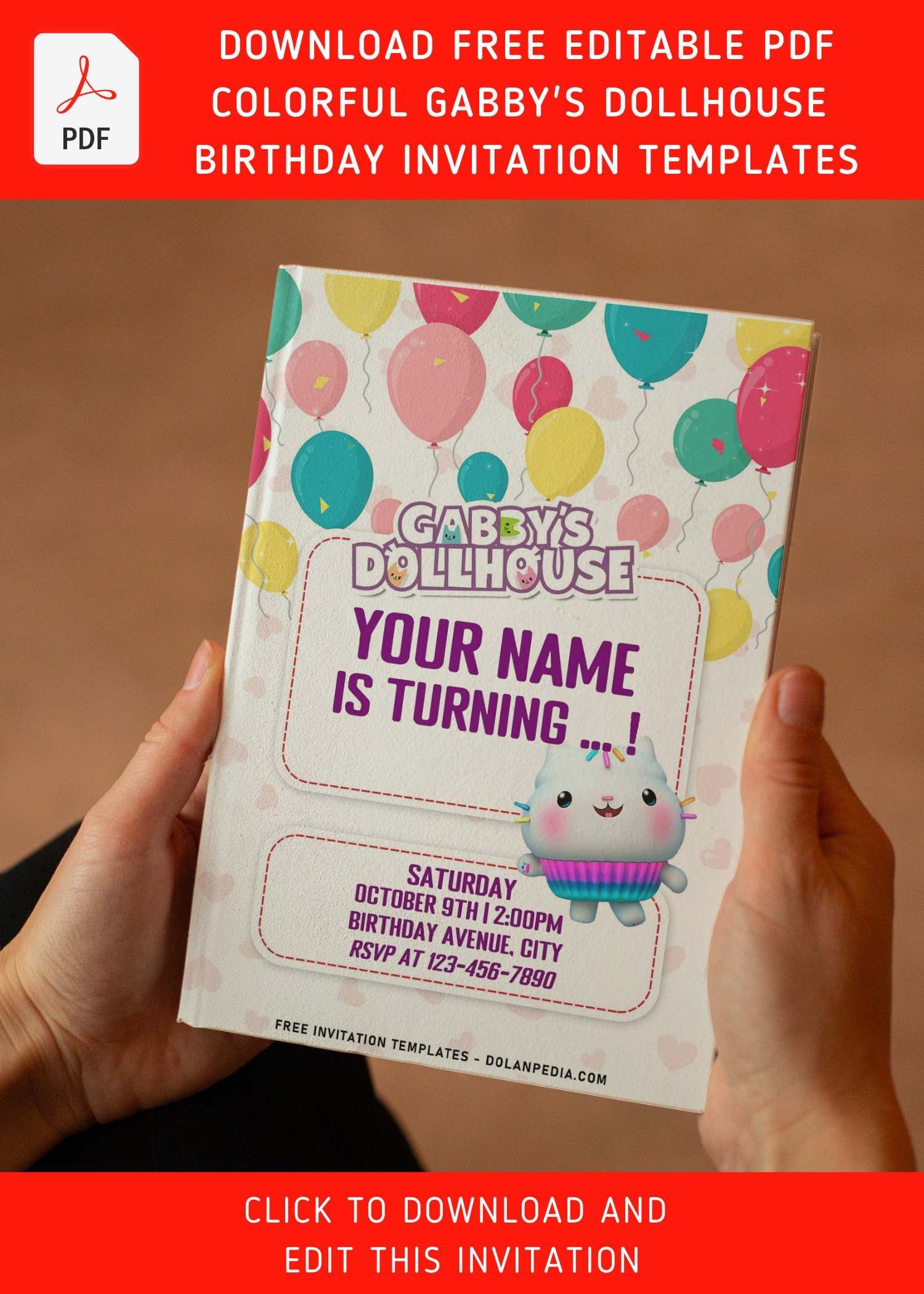 free invitation templates gabby's dollhouse birthday invitation