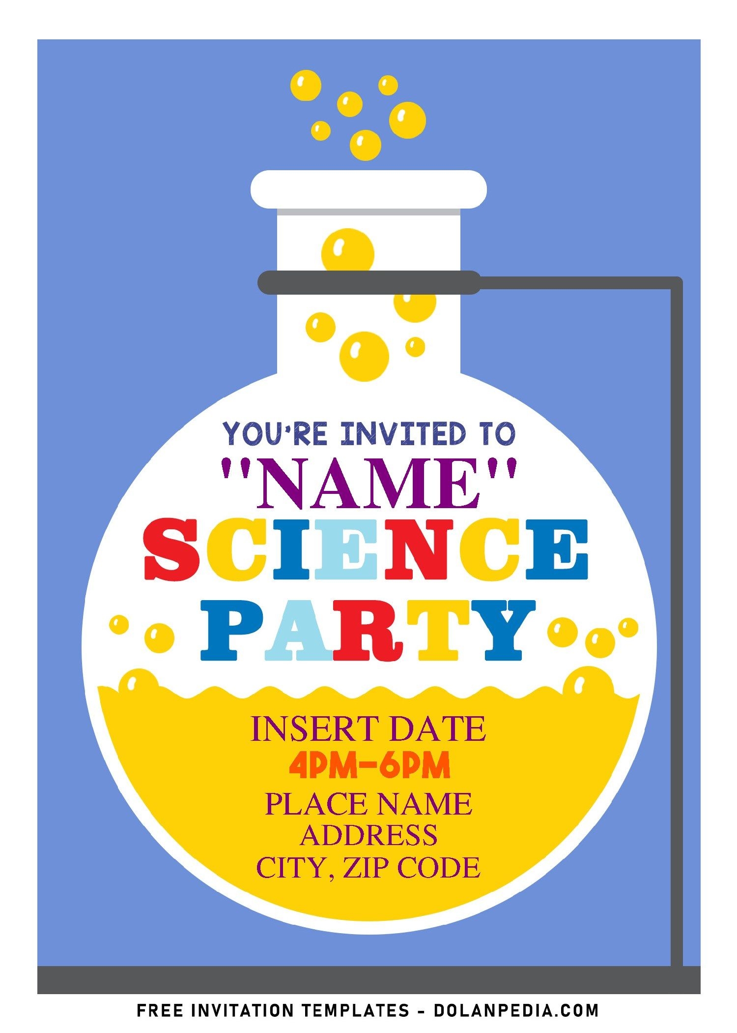 free science birthday party invitation templates