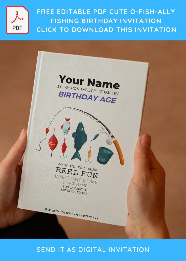 Free Editable PDF O Fish Ally Fishing Birthday Invitation Templates 