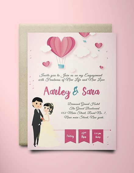 Free Elegant Engagement Invitation Card Template Download 344 