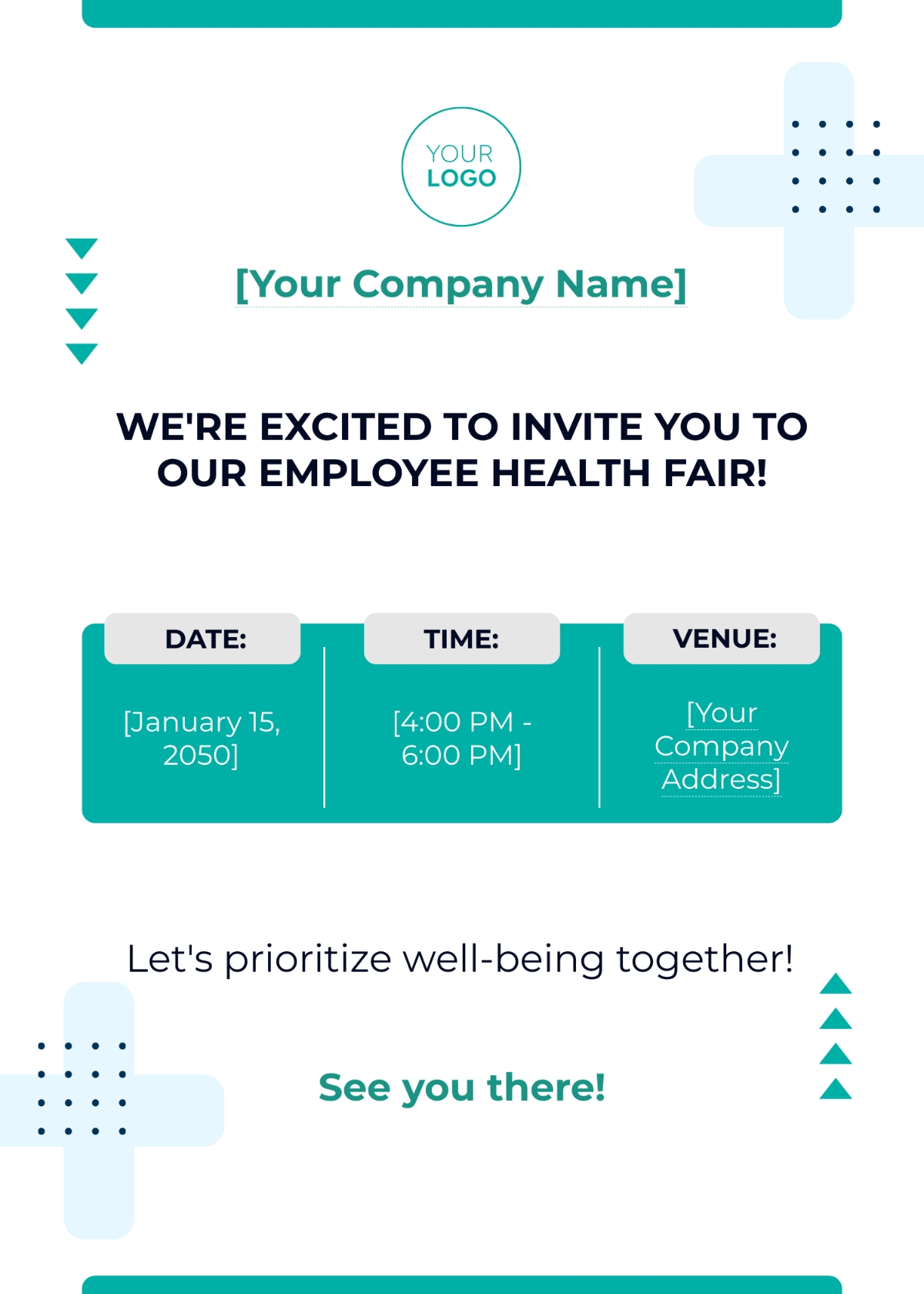 Free Employee Health Fair Invitation Card Template To Edit Online