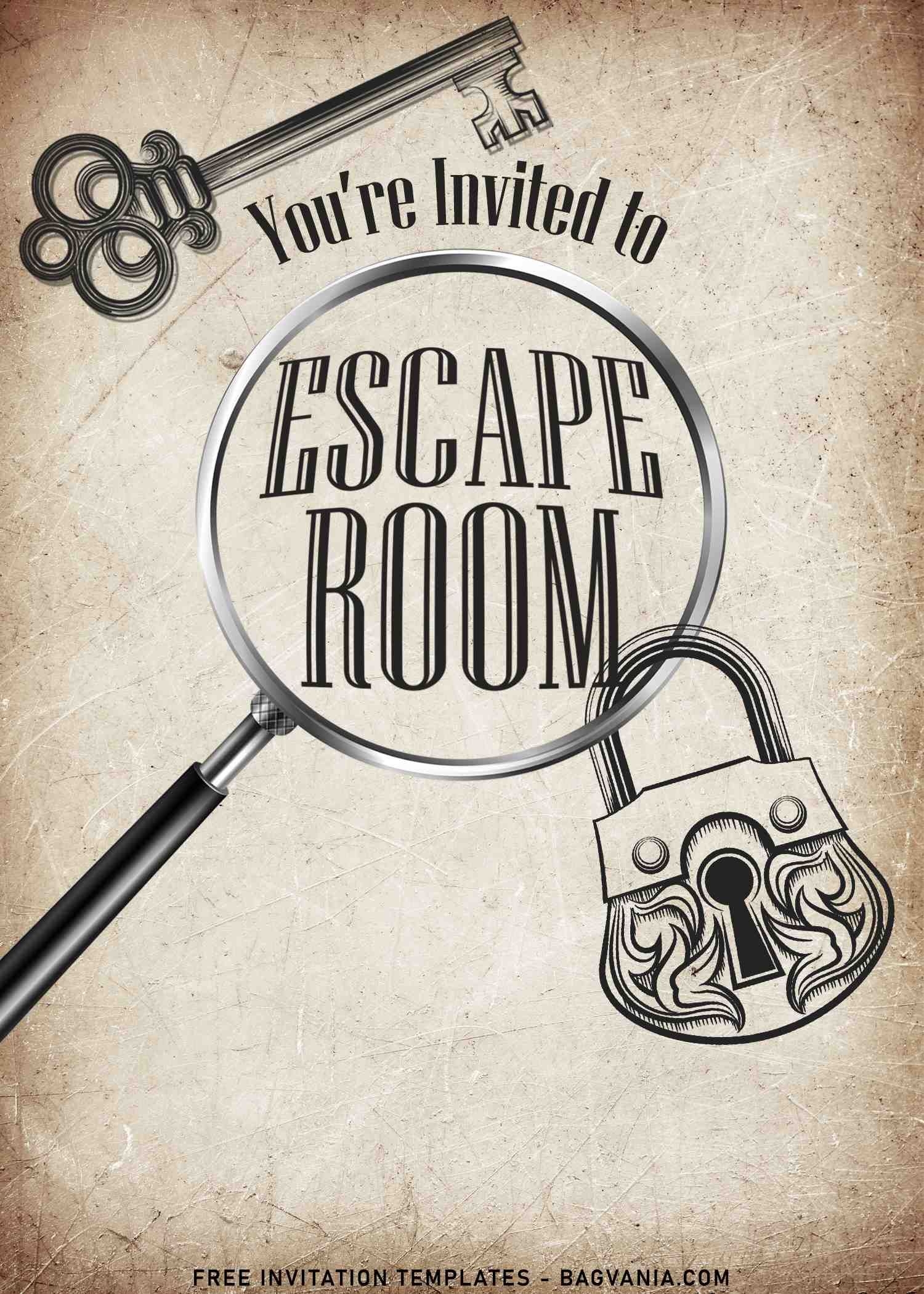 escape room party invitation template