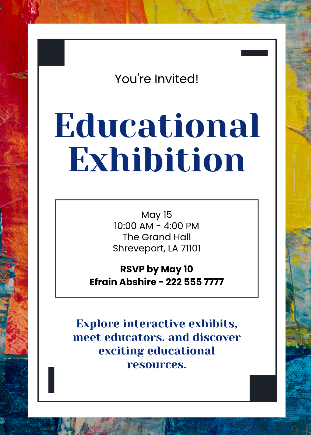 Free Exhibition Invitation Template To Edit Online