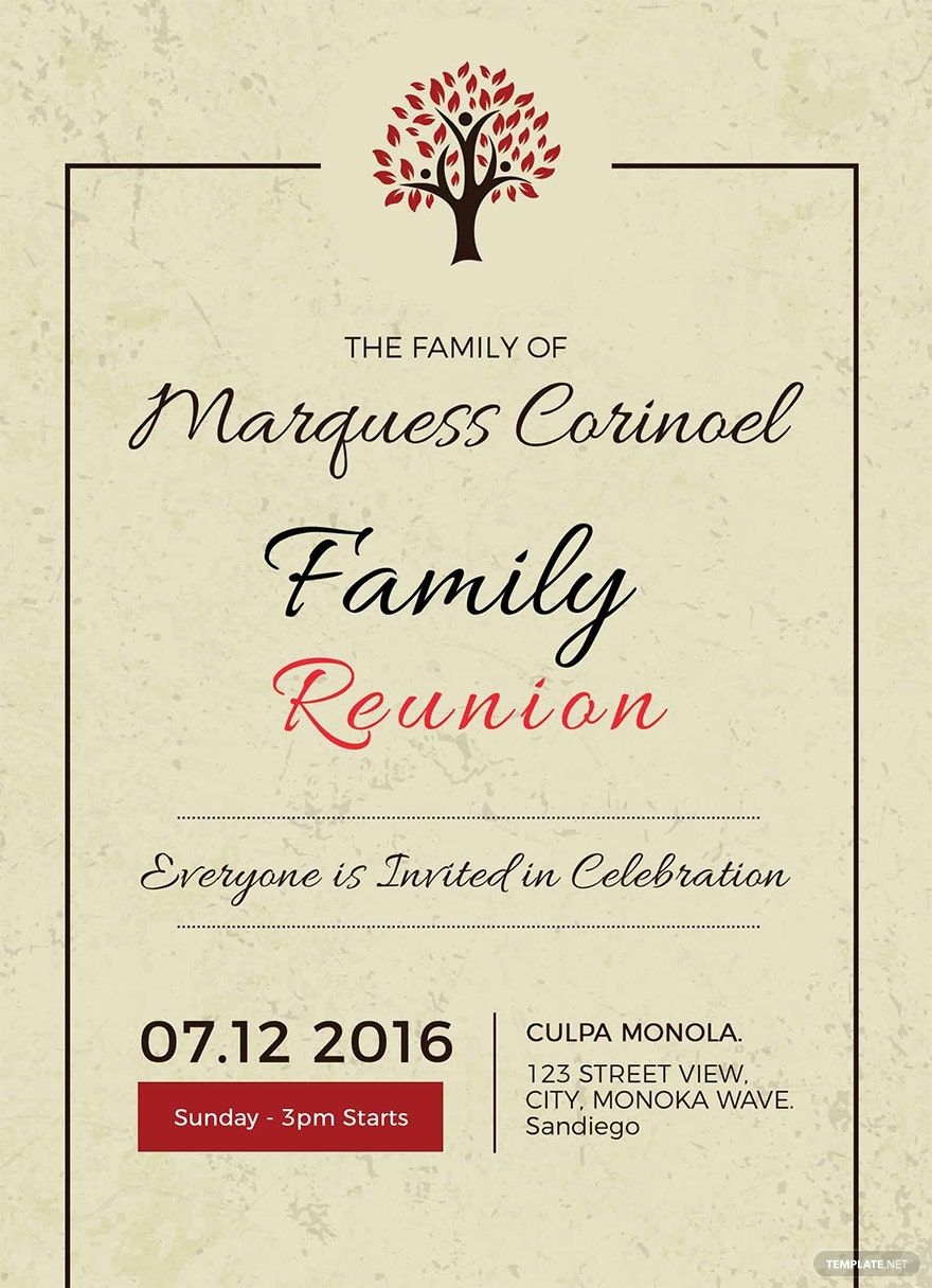 FREE Family Reunion Invitation Templates Examples Edit Online