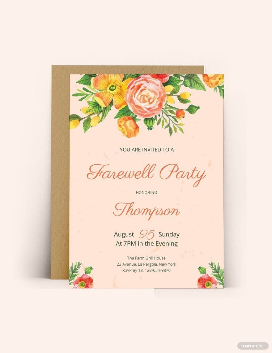 free editable farewell invitation template