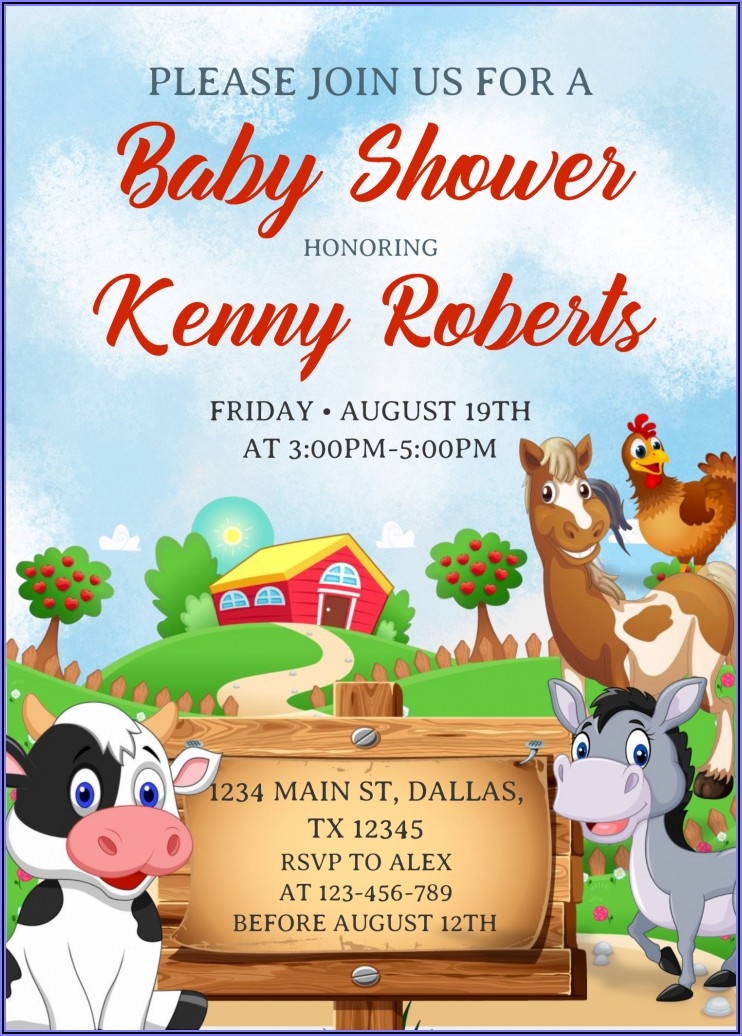 Free Farm Animal Invitation Template Invitations Resume Examples