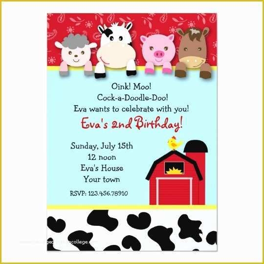 free barnyard birthday invitation templates