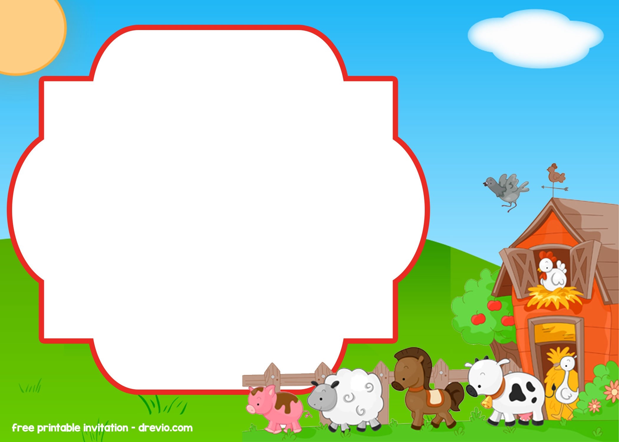 FREE Farm Invitation Template All Animals FREE Invitation Templates