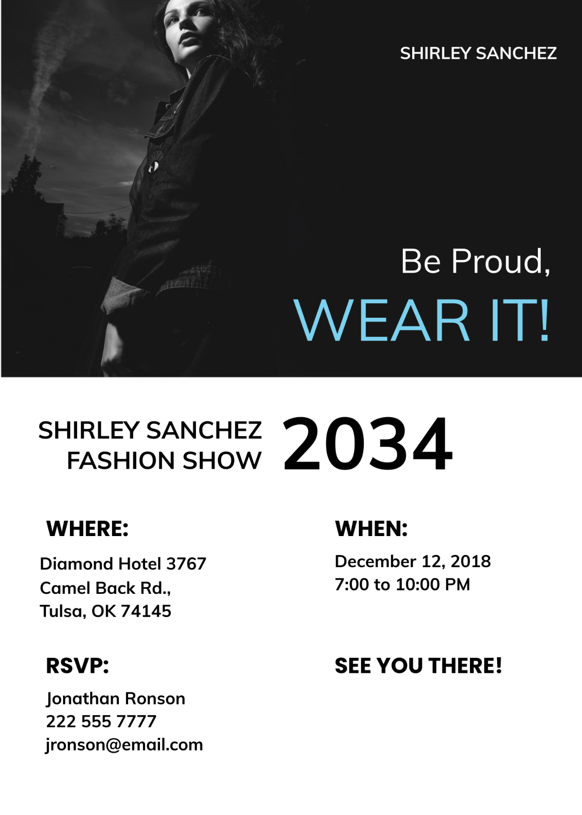 Free Fashion Show Invitation Template To Edit Online