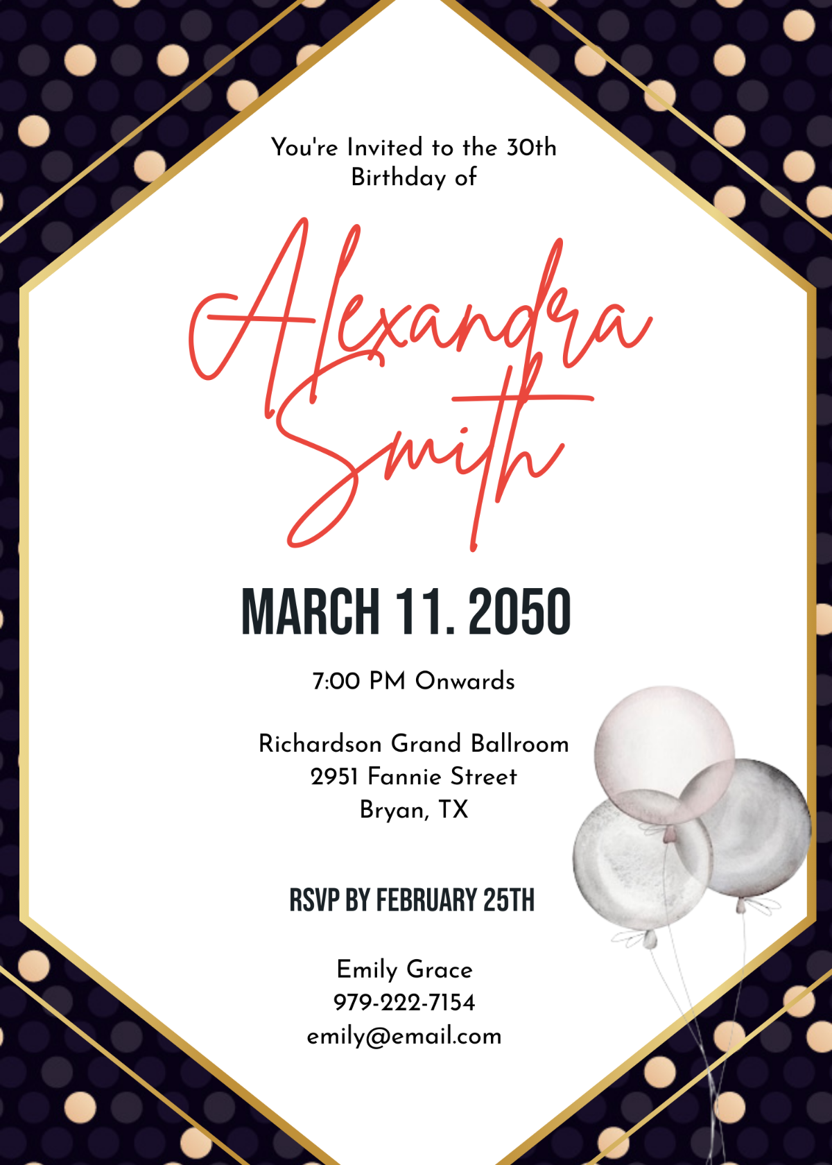 Free Festive Type Adult Birthday Invitation Template Edit Online 