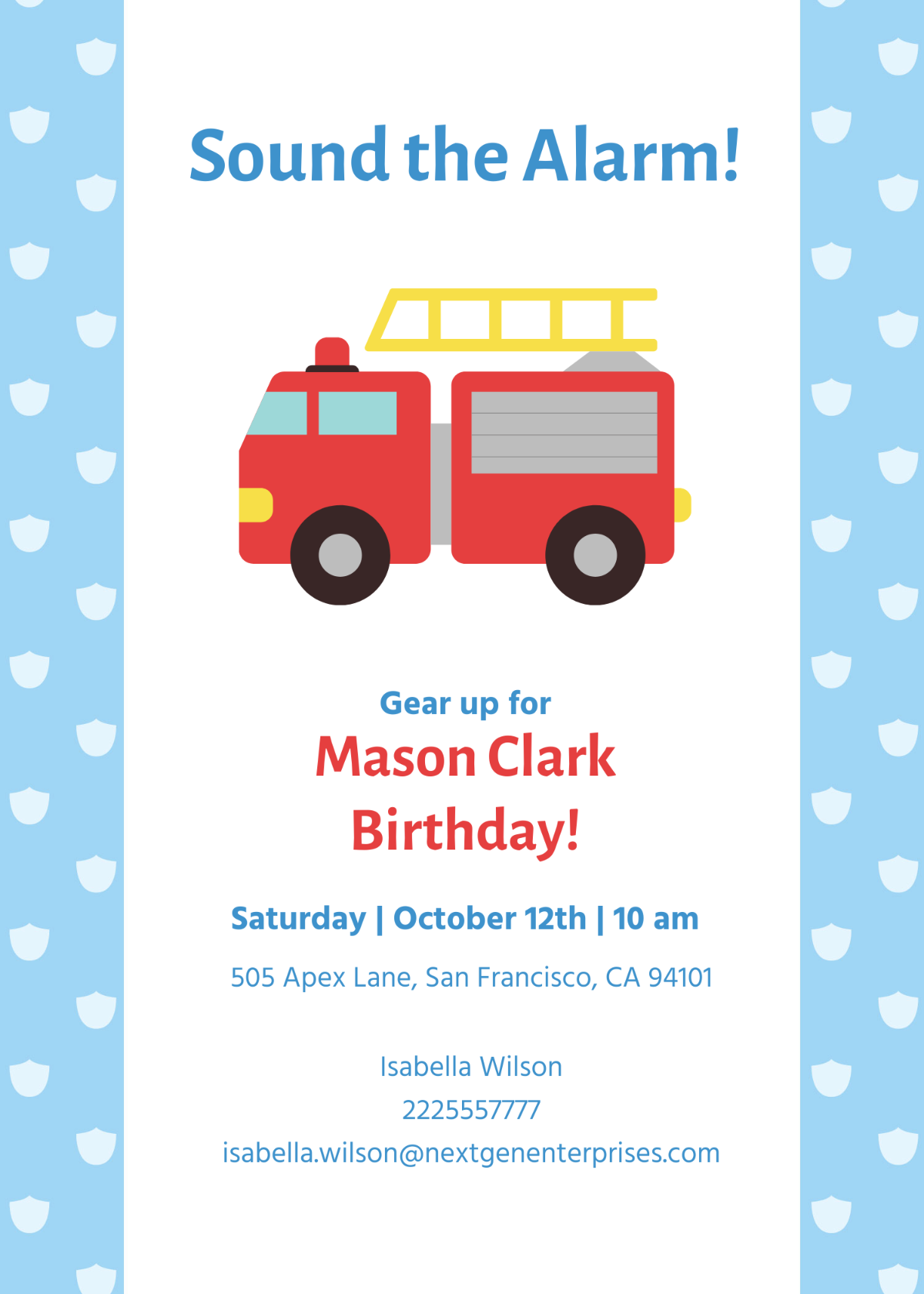 Free Fireman Birthday Invitation Template To Edit Online