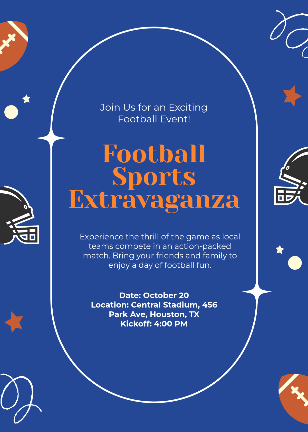 football invitation card template