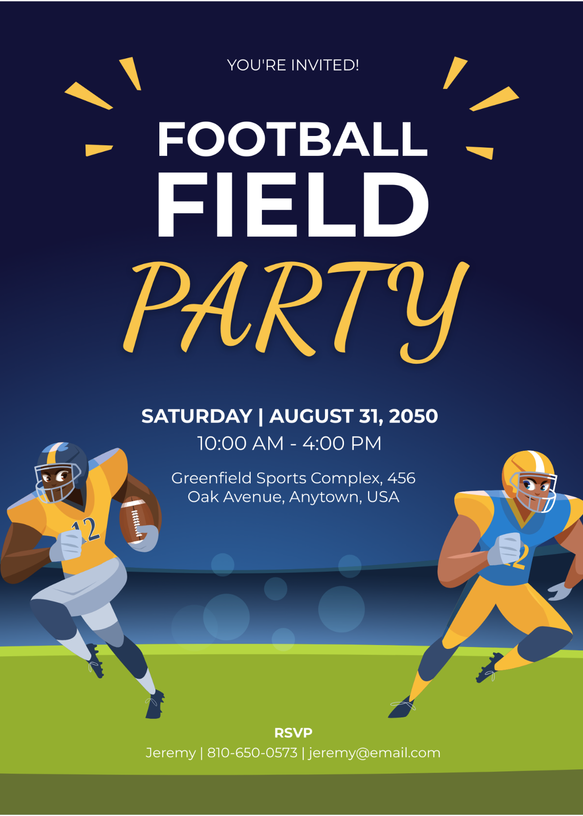Free Football Match Invitation Template Edit Online Download