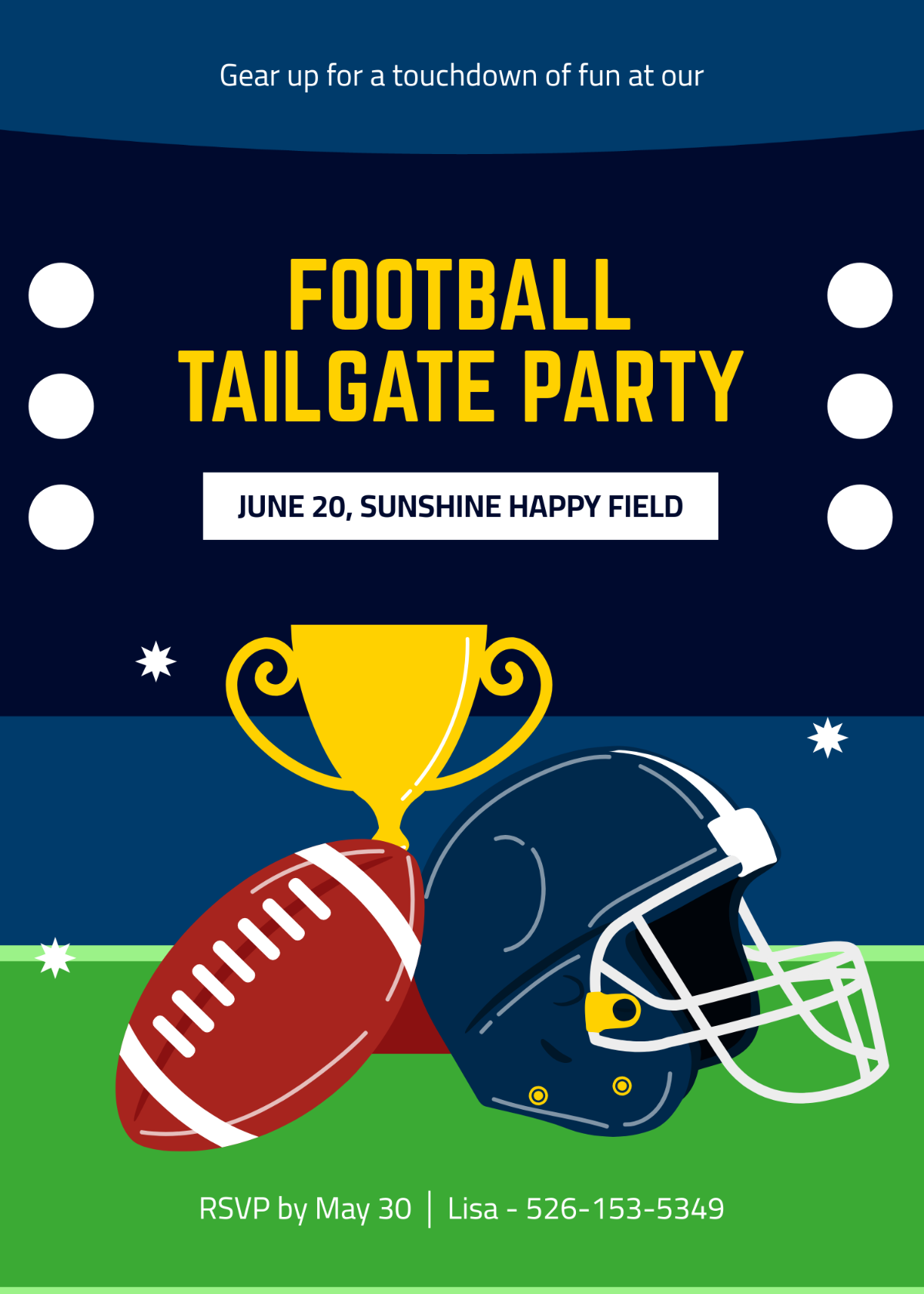Free Football Party Invitation Template To Edit Online