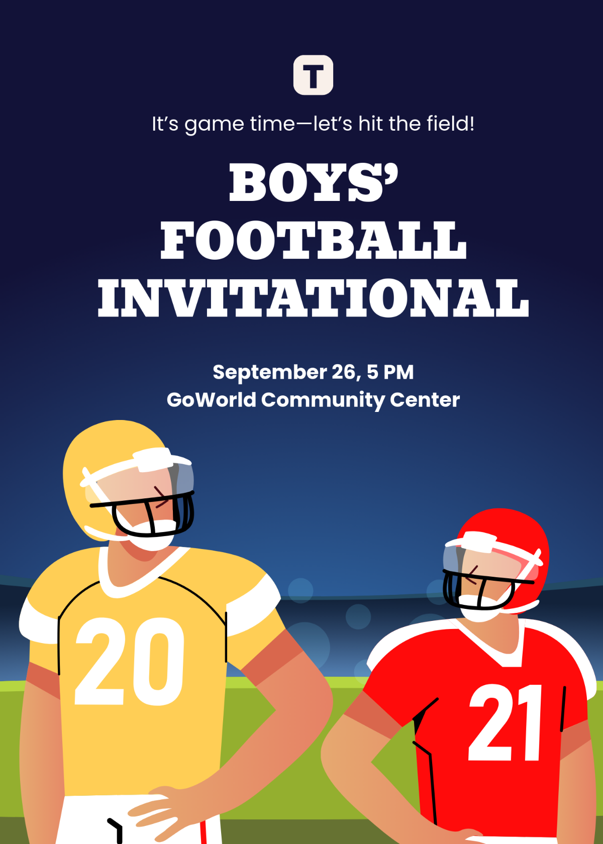 Free Football Party Invitation Template To Edit Online