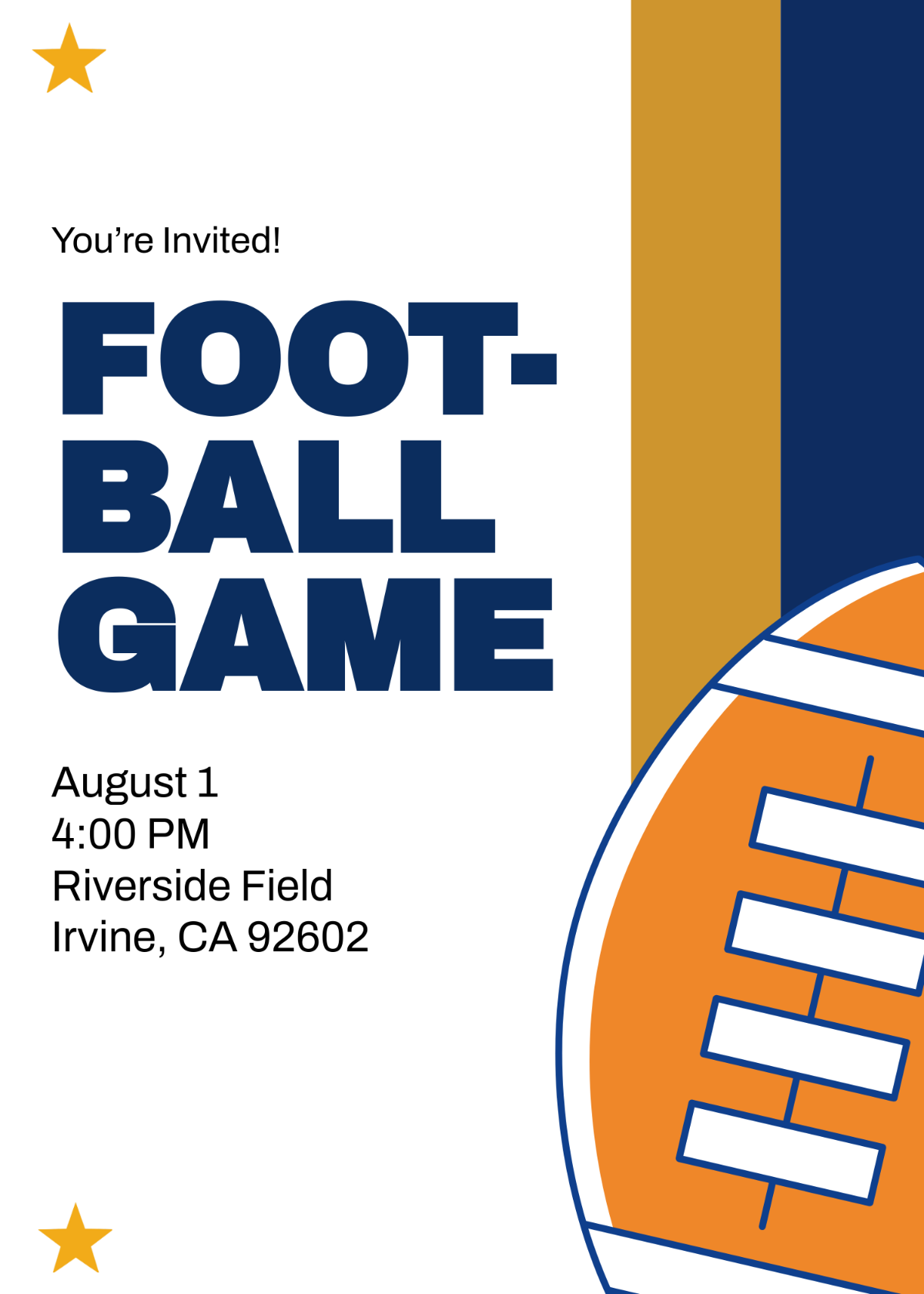 Free Football Party Invitation Template To Edit Online