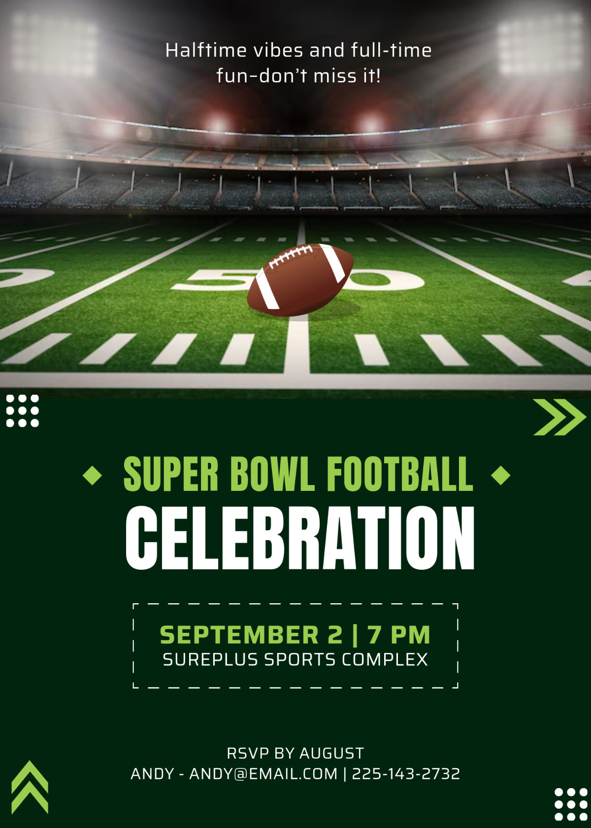 Free Football Party Invitation Template To Edit Online