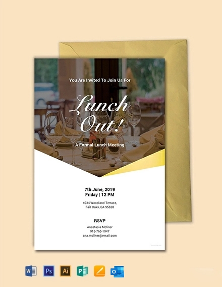Free Formal Lunch Invitation Template Illustrator Word Outlook 