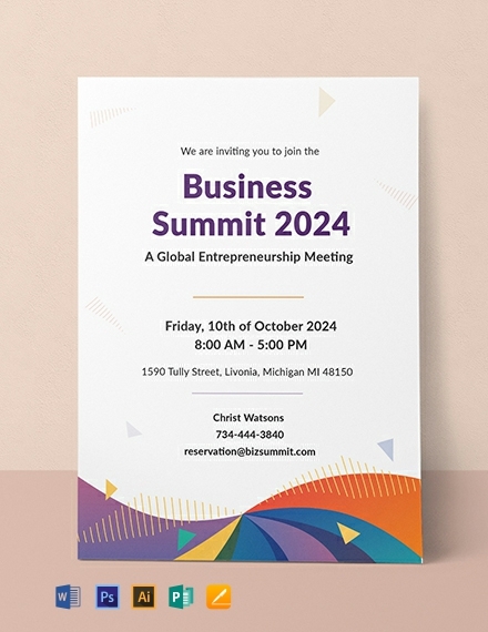 FREE Formal Meeting Invitation Template Word PSD InDesign Apple 