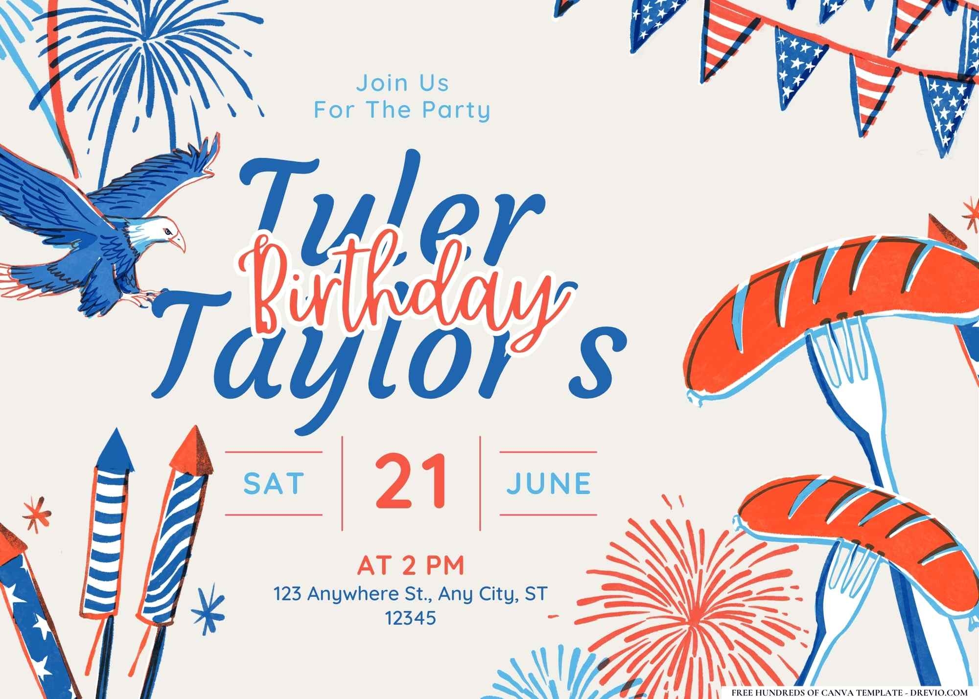FREE Fourth Of July Birthday Canva Templates 15 Download Hundreds
