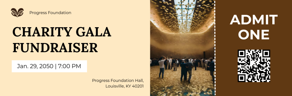 Free Fundraiser Invitation Ticket Template To Edit Online