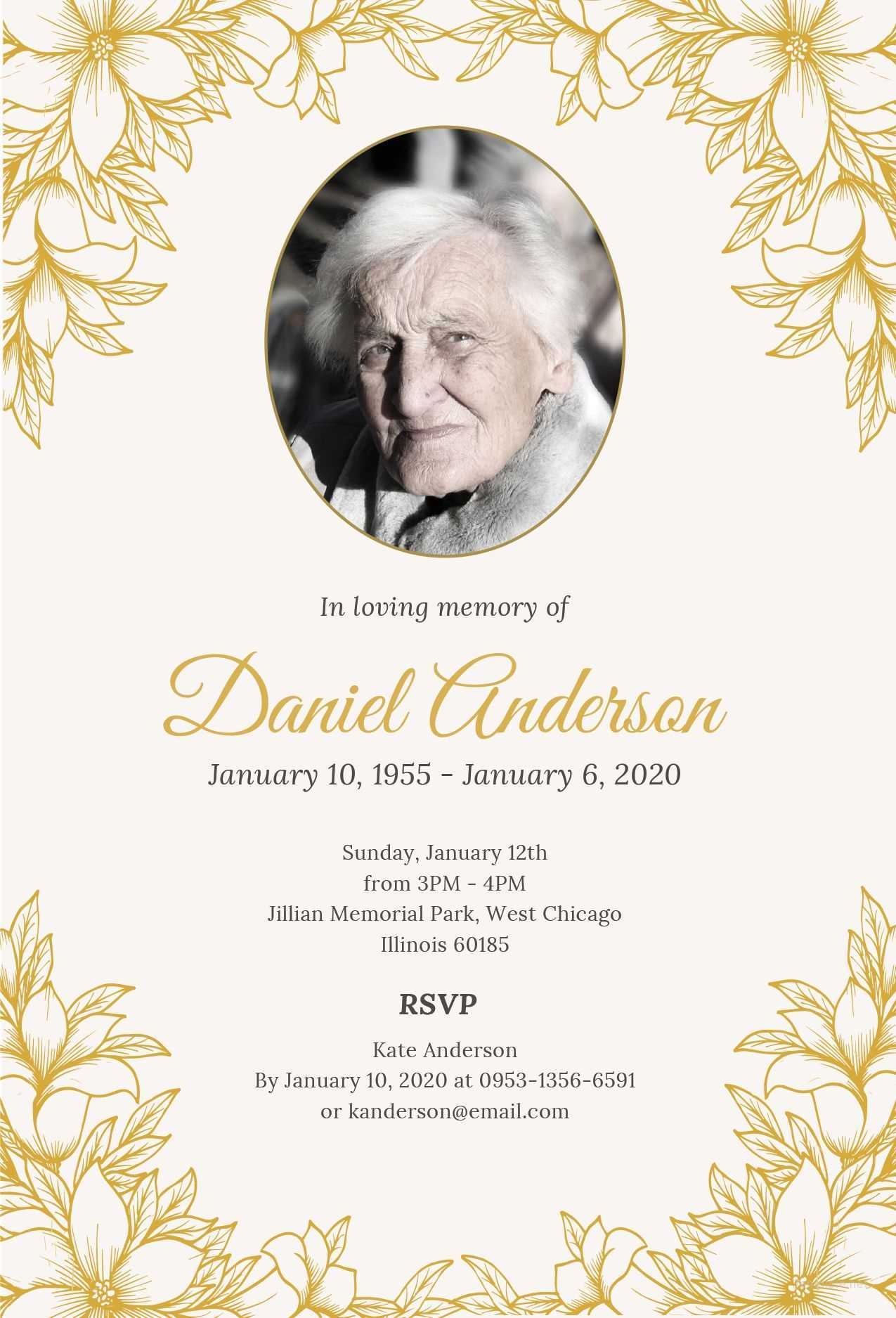 Free Funeral Ceremony Invitation Letter Sample Funeral Within Death