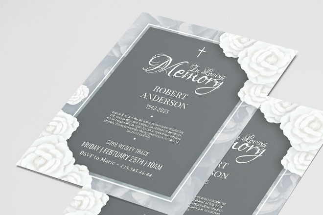 Free Funeral Invitation Template Free PSD Templates