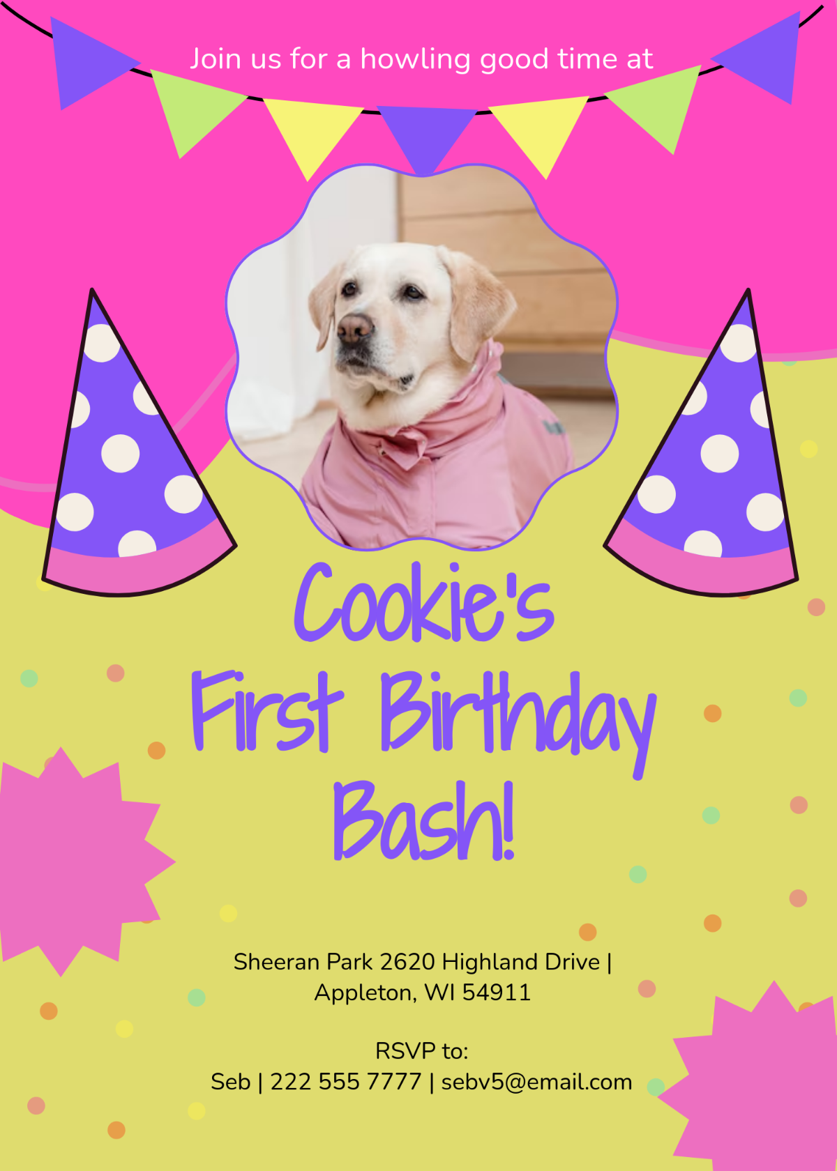 Free Funny Dog Birthday Invitation Template To Edit Online