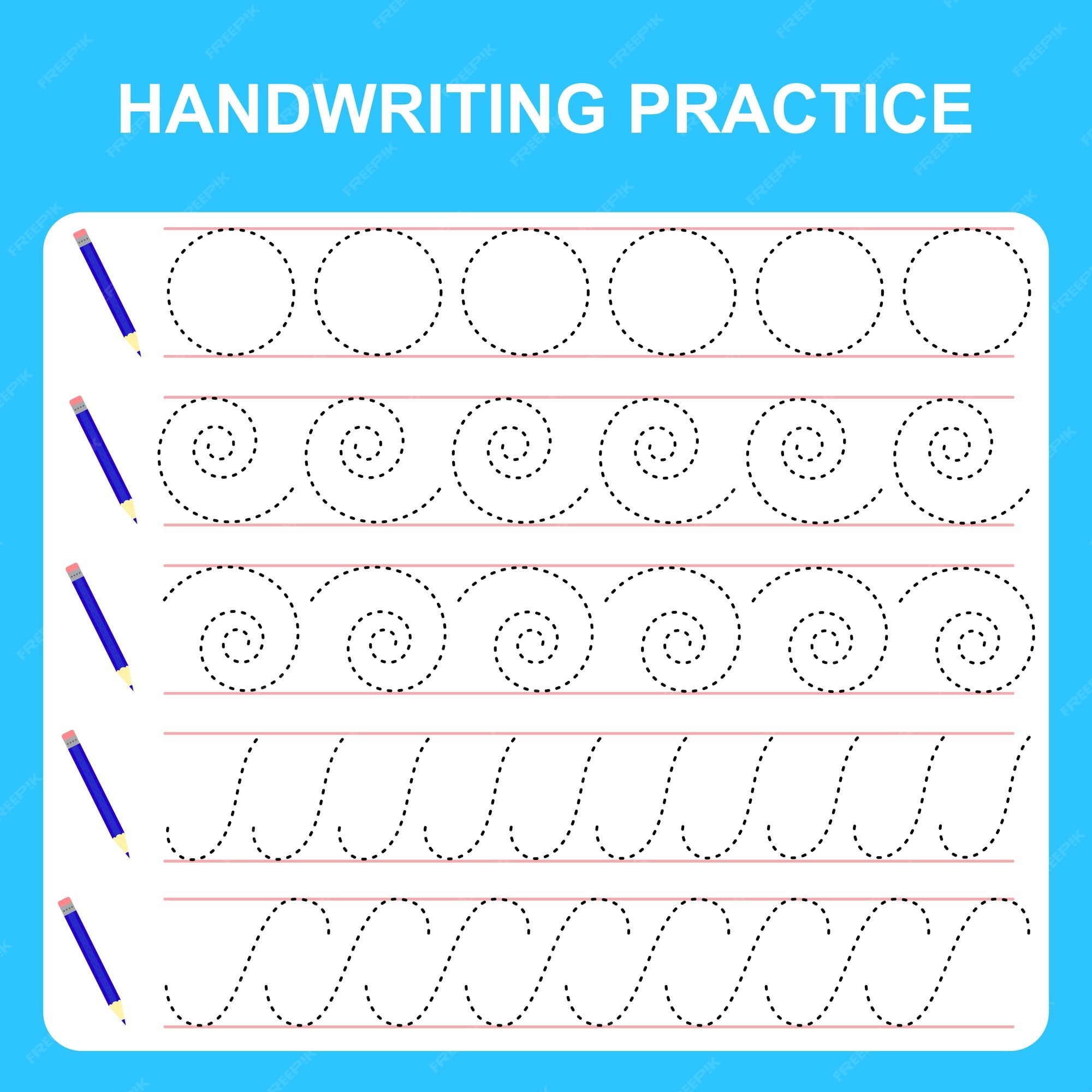 handwriting practice worksheets for kindergarten