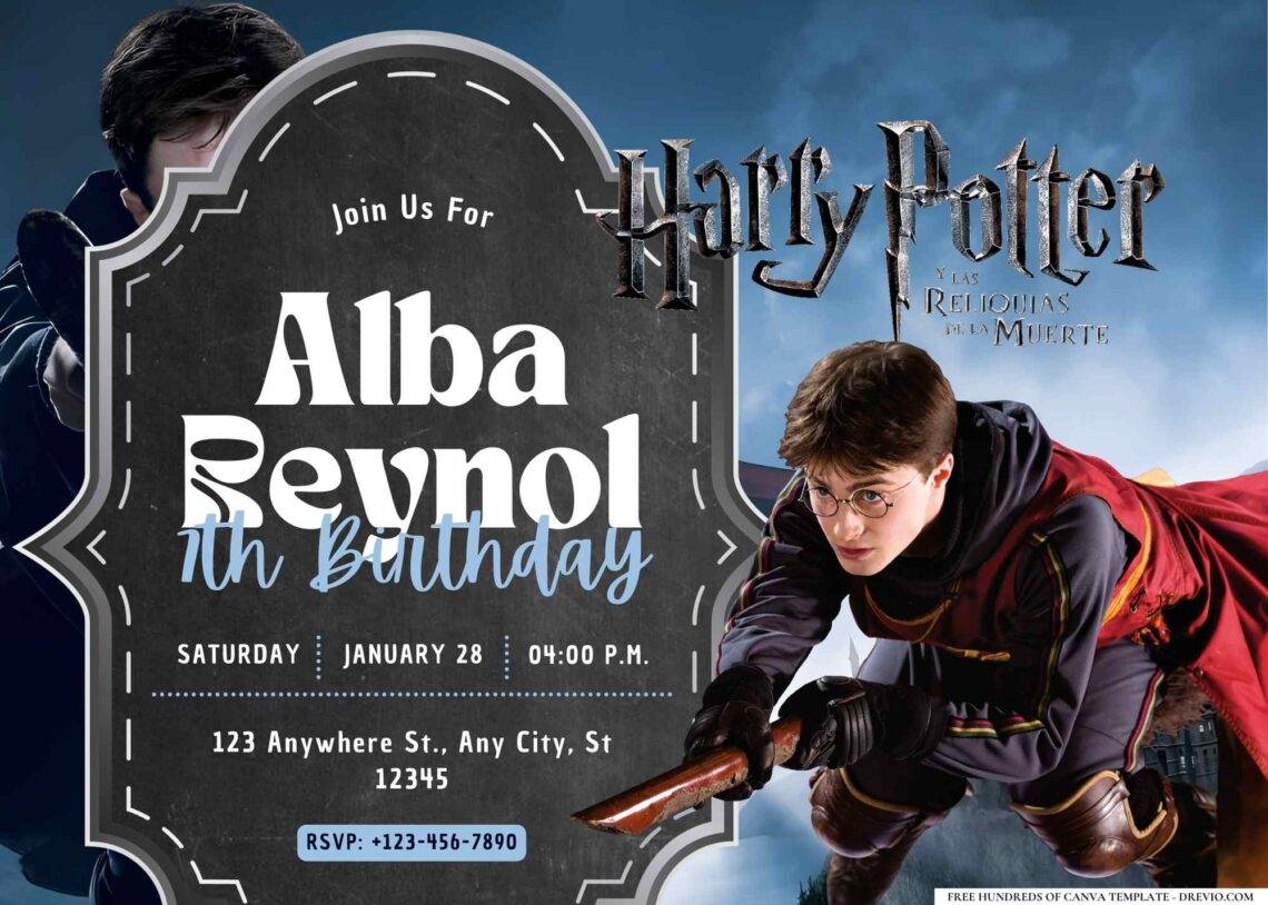 FREE Harry Potter Birthday Canva Templates 11 Download Hundreds
