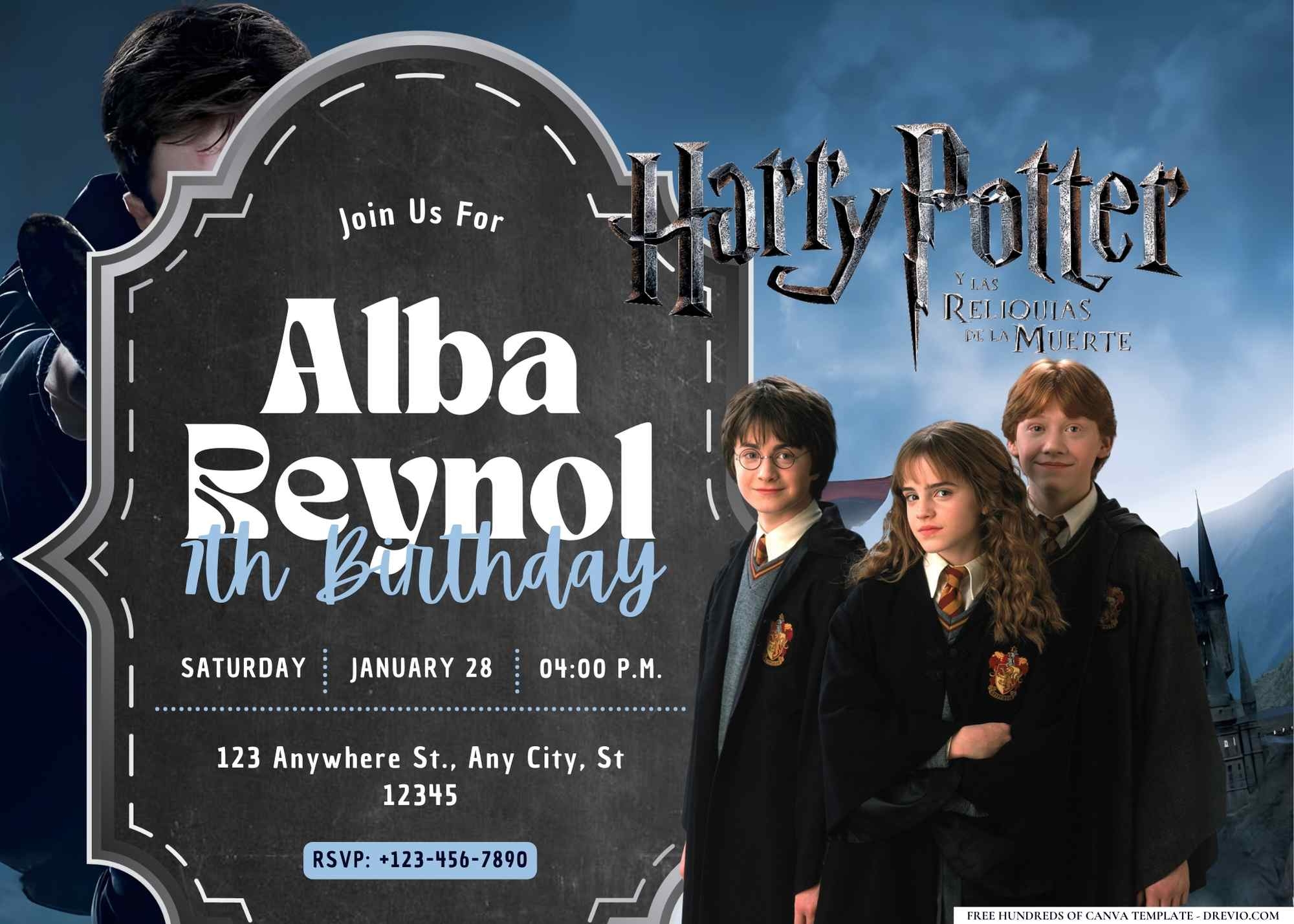 FREE Harry Potter Birthday Canva Templates 15 Download Hundreds 